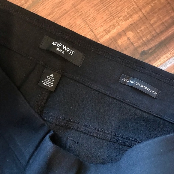 Heidi Pull On Skinny Crop Nine West Size 16 Jean with Zippers‎ - Picture 2 of 2